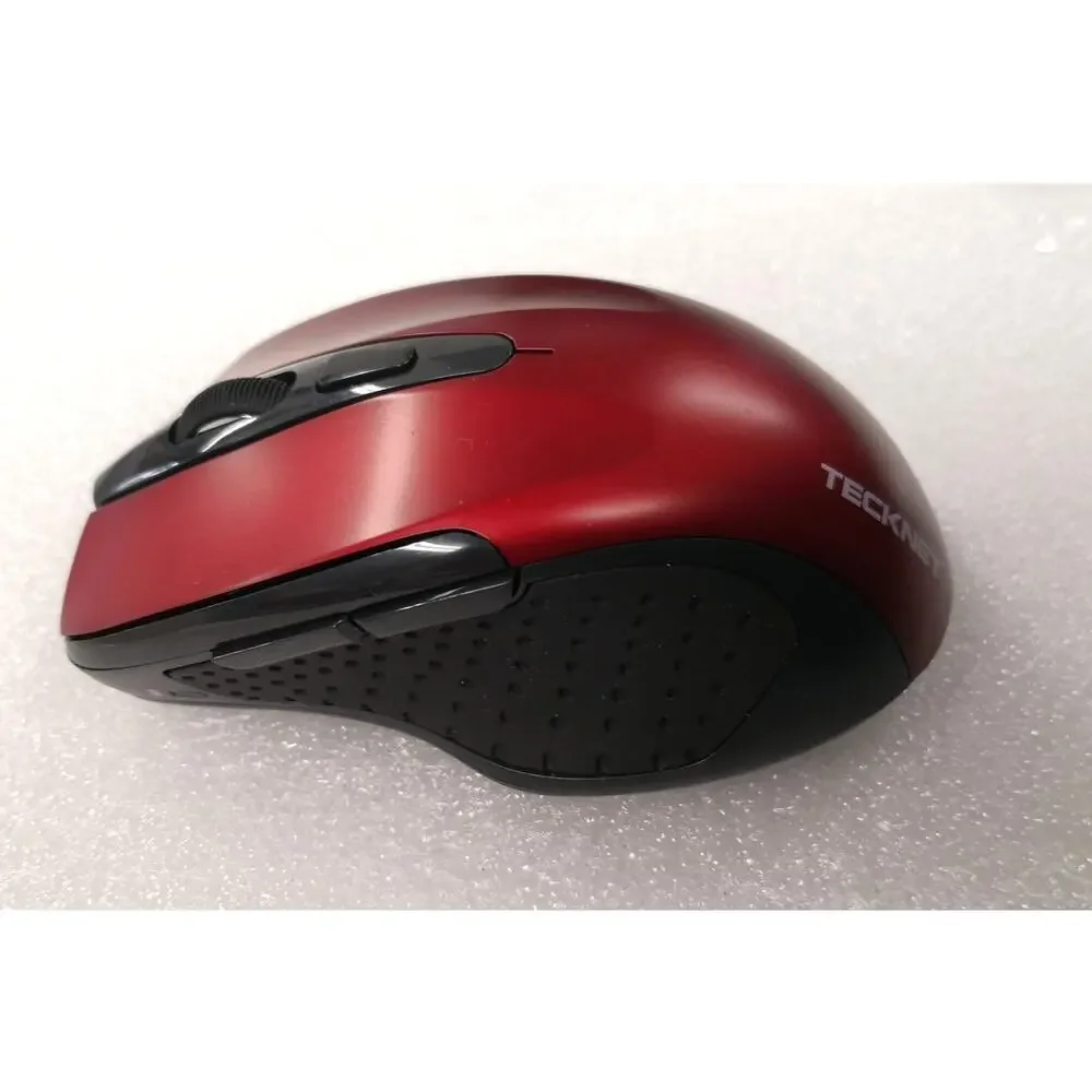 Tecknet M003 Wireless Mouse. Ergonomic. Red. Adjustable DPI. USB Dongle